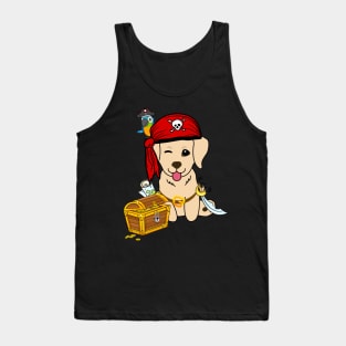Funny golden retriever is a pirate Tank Top